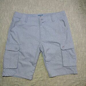 Smash Effect Cargo Shorts Size 36x11 Light Blue Canvas Utility Work Wear
